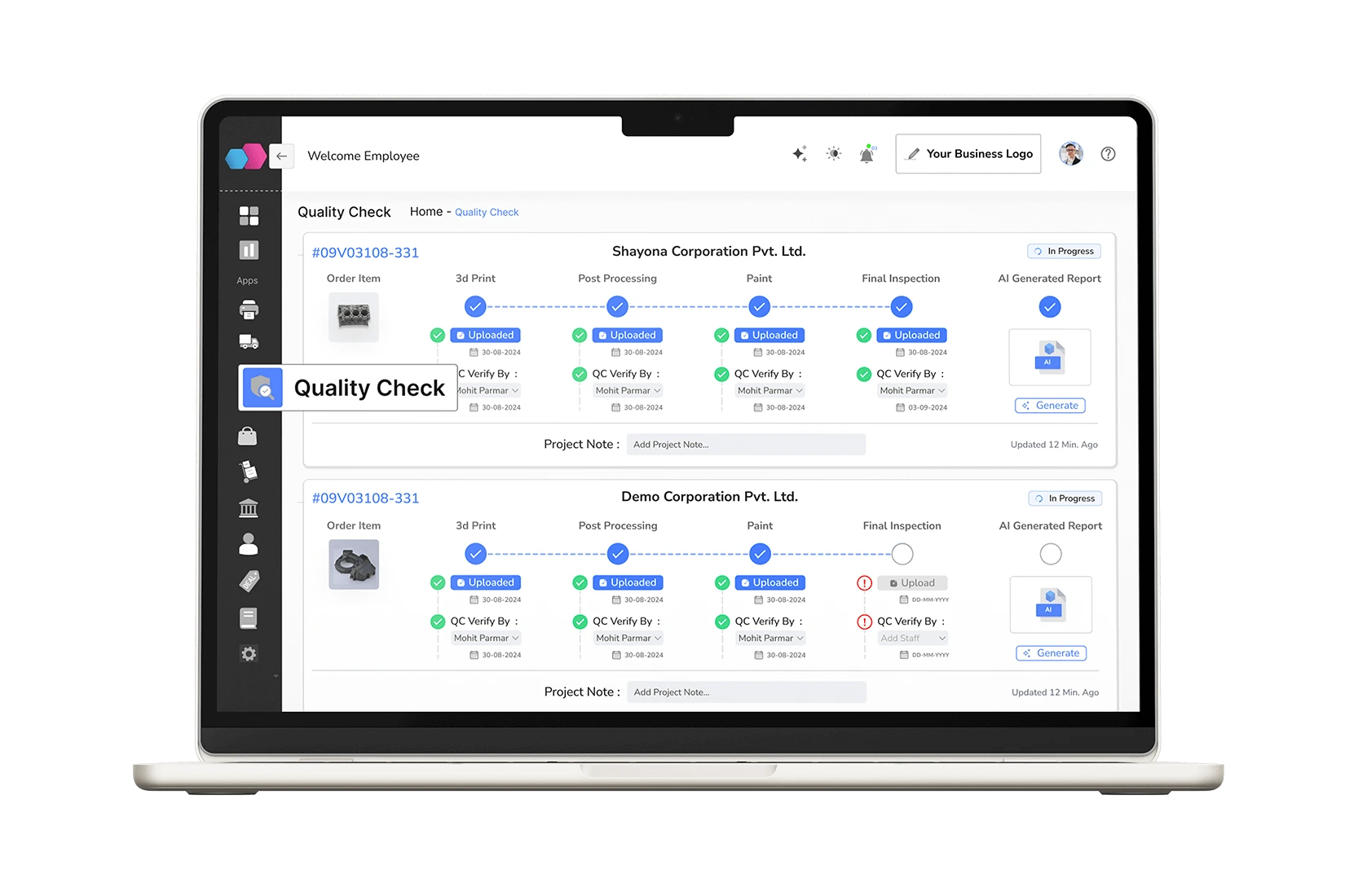 quality check dashboard image