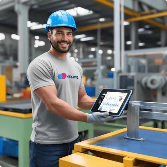 factory worker using vexmacloud